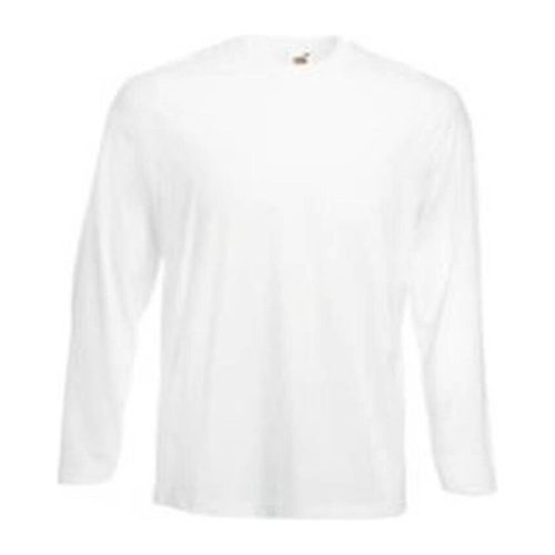 Fruit of the Loom F07 hosszú ujjú póló, VALUEWEIGHT LONG SLEEVE T, White - 3XL