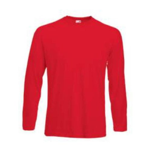 Fruit of the Loom F07 hosszú ujjú póló, VALUEWEIGHT LONG SLEEVE T, Red - M