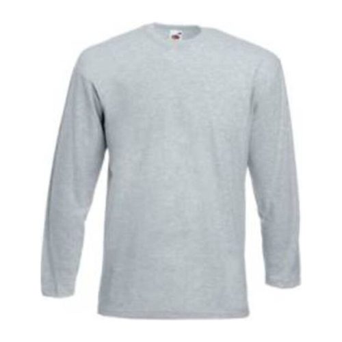 Fruit of the Loom F07 hosszú ujjú póló, VALUEWEIGHT LONG SLEEVE T, Heather Grey - L