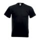 Fruit of the Loom F08 V-nyakú pamut póló, VALUEWEIGHT V-NECK T, Black