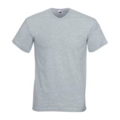 Fruit of the Loom F08 V-nyakú póló, VALUEWEIGHT V-NECK T, Heather Grey - M