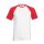 Fruit of the Loom F76 környakas baseball póló, VALUEWEIGHT SHORT SLEEVE BASEBALL T, White/Red