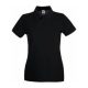 Fruit of the Loom FN01 Női galléros póló, LADY FIT PREMIUM POLO, Black - S