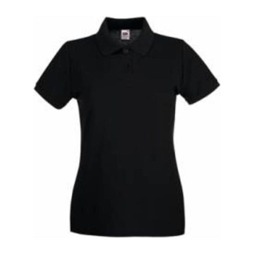 Fruit of the Loom FN01 Női galléros póló, LADY FIT PREMIUM POLO, Black - M