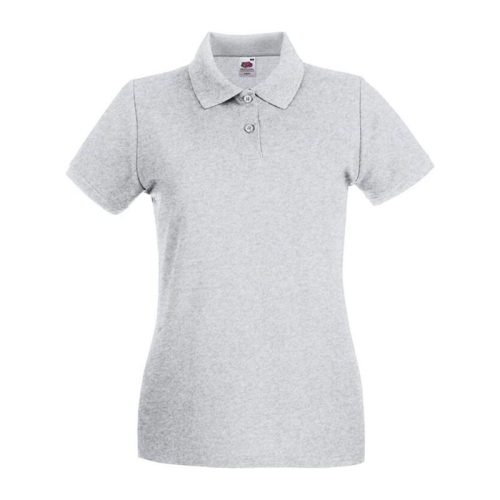 Fruit of the Loom FN01 Női galléros póló, LADY FIT PREMIUM POLO, Heather Grey - S