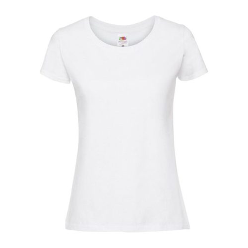 Fruit of the Loom FN56 kereknyakú Női póló, LADIES 195 ICONIC T, White - M