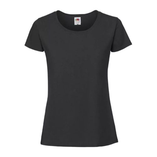 Fruit of the Loom FN56 kereknyakú Női póló, LADIES 195 ICONIC T, Black - XL