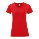 Fruit of the Loom FN63 rövid ujjú Női póló, LADIES ICONIC 150 T, Red - S