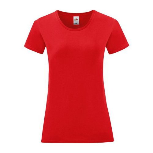 Fruit of the Loom FN63 rövid ujjú Női póló, LADIES ICONIC 150 T, Red - XL