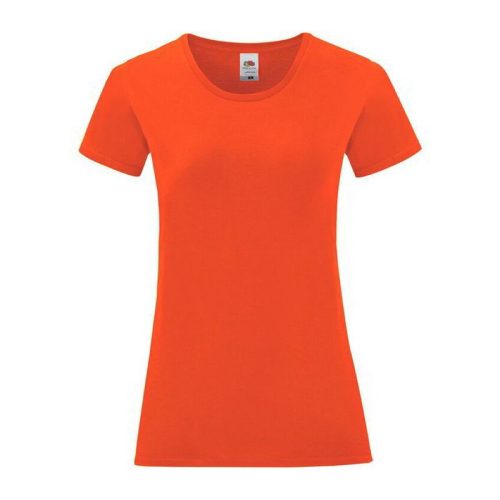 Fruit of the Loom FN63 rövid ujjú Női póló, LADIES ICONIC 150 T, Flame Red - XL