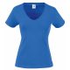 Fruit of the Loom FU27 Női V-nyakú póló, LADY FIT VALUEWEIGHT V-NECK T, Royal Blue - XS