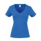 Fruit of the Loom FU27 Női V-nyakú póló, LADY FIT VALUEWEIGHT V-NECK T, Royal Blue - XS