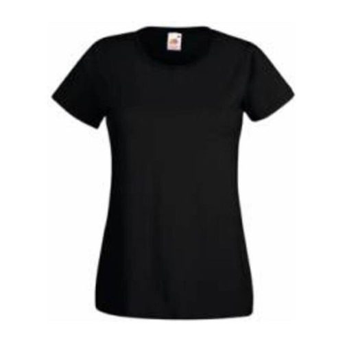 Fruit of the Loom FU78 Női környakas póló, LADY-FIT VALUEWEIGHT T, Black - S