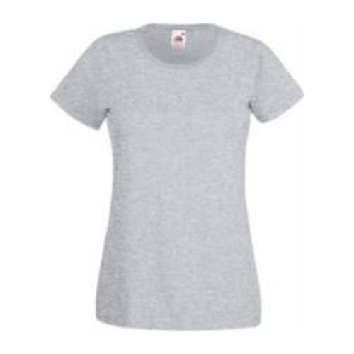 Fruit of the Loom FU78 Női környakas póló, LADY-FIT VALUEWEIGHT T, Heather Grey - M