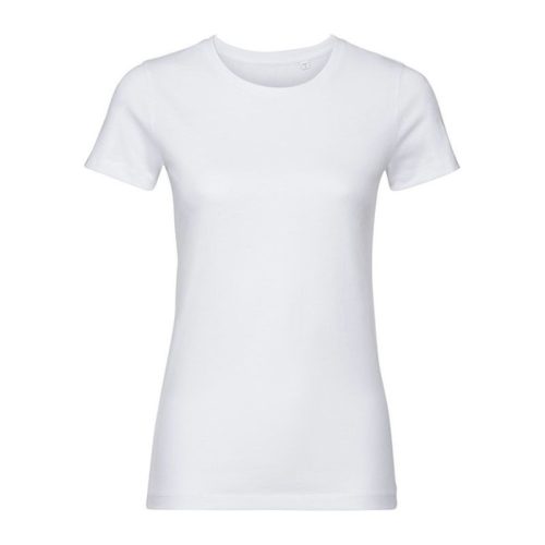 RUSSELL 108F biopamut Női rövid ujjú póló, White-2XL