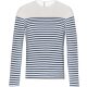 Kariban kereknyakú csíkos hosszú ujjú férfi póló KA366, Striped White/Navy-L