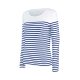 Kariban Női hosszú ujjú, csíkos pamut póló KA386, Striped White/Navy-L