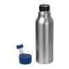 Szilikon fedelű fém ivópalack, Kék