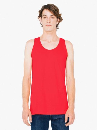 American Apparel uniszex ujjatlan póló AA2408 jersey trikó, Red-S