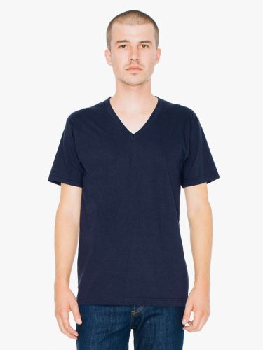 American Apparel jersey V-nyakú póló AA2456 unisex, Navy-S