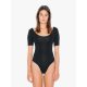 American Apparel  Női bady pamut spandex, AA8373 mély nyakkivágású, Black-XL