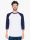 American Apparel uniszex 3/4 ujjú póló, AABB453 raglán ujjú, White/Navy-L