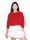 American Apparel Női környakas pulóver, AARSAF3451 rövid derekú, Red-M