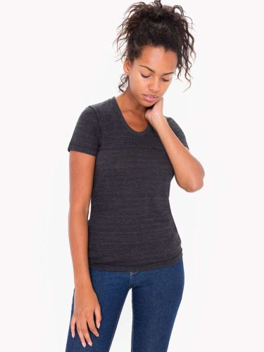American Apparel vagány Női póló, AATR301 tri-blend, rövid ujjú, Tri-Black-L