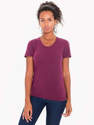 American Apparel vagány Női póló, AATR301 tri-blend, rövid ujjú, Tri-Cranberry-L