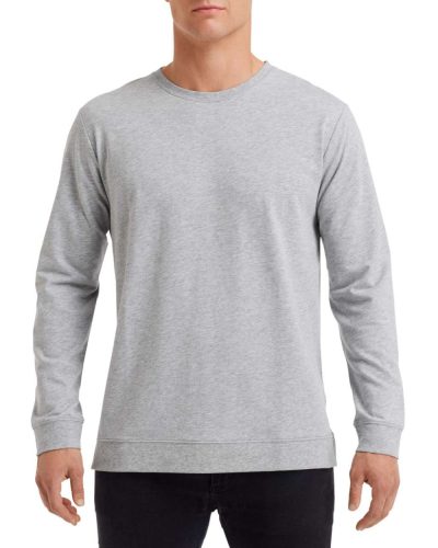 Férfi pulóver környakas vékony, Anvil AN73000, Heather Grey-2XL