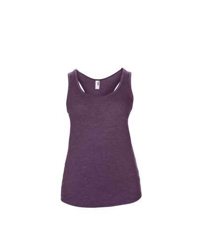 Női sporthátú trikó, Anvil ANL6751, ívelt aljjal, Heather Aubergine-XL