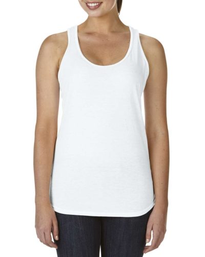 Női sporthátú trikó, Anvil ANL6751, ívelt aljjal, White-XL