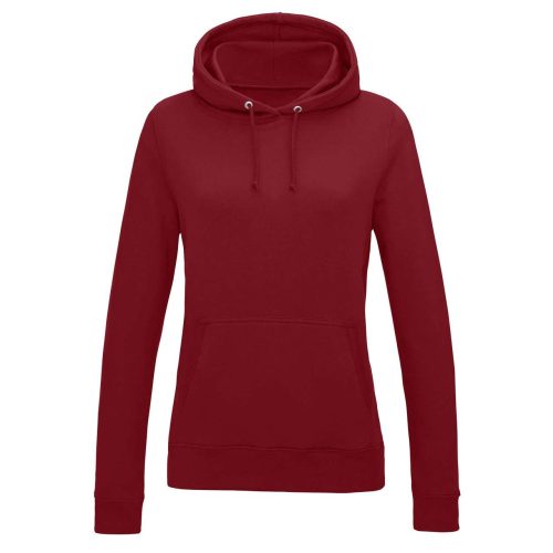 Kapucnis Női pulóver Just Hoods AWJH001F, bolyhozott belsővel, Red Hot Chilli-2XL