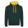 Kapucnis pulóver Just Hoods AWJH003, kontrasztos színű kapucni belsővel, Forest Green/Gold-M