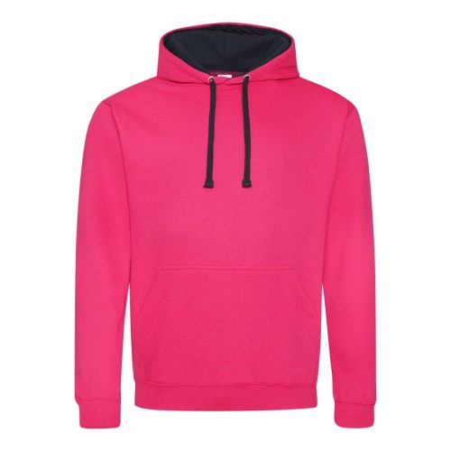 Kapucnis pulóver Just Hoods AWJH003, kontrasztos színű kapucni belsővel, Hot Pink/French Navy-2XL