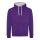 Kapucnis pulóver Just Hoods AWJH003, kontrasztos színű kapucni belsővel, Purple/Heather Grey-S