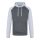 Raglános baseball kapucnis pulóver, Just Hoods AWJH009, Charcoal/Heather Grey-L