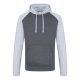 Raglános baseball kapucnis pulóver, Just Hoods AWJH009, Charcoal/Heather Grey-L