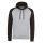 Raglános baseball kapucnis pulóver, Just Hoods AWJH009, Heather Grey/Jet Black-2XL