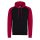 Raglános baseball kapucnis pulóver, Just Hoods AWJH009, Jet Black/Fire Red-S