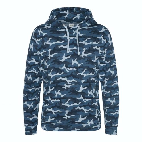 Terpmintás kapucnis pulóver, Just Hoods AWJH014, Blue Camo-M