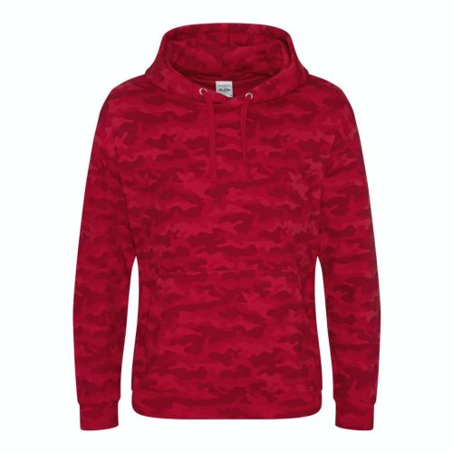 Terpmintás kapucnis pulóver, Just Hoods AWJH014, Red Camo-M