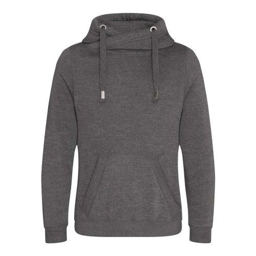 Kereszt nyakú, vastag kapucnis pulóver, Just Hoods AWJH021, Charcoal-L