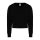 Környakas Női pulóver, Just Hoods AWJH035, rövid fazonú, Deep Black-XL