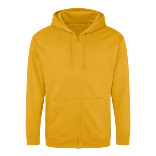 Férfi pulóver, Just Hoods AWJH050, cipzáros kapucnis, Mustard-2XL