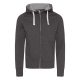 Vastag kapucnis férfi pulóver, Just Hoods AWJH052, elején végig cipzárral, Charcoal-XL