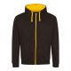 Cipzáros-kapucnis férfi pulóver, Just Hoods AWJH053, Jet Black/Gold-L