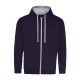 Cipzáros-kapucnis férfi pulóver, Just Hoods AWJH053, New French Navy/Heather Grey-L