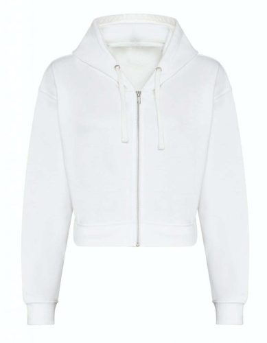 Cipzáros kapucnis Női pulóver, Just Hoods AWJH065, Arctic White-L