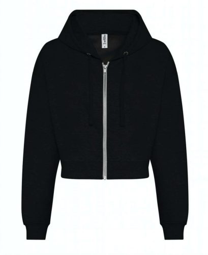 Cipzáros kapucnis Női pulóver, Just Hoods AWJH065, Deep Black-L